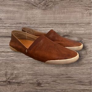 Frye Melanie Brown Leather Slip On Flats - 6.5 M - Good Condition